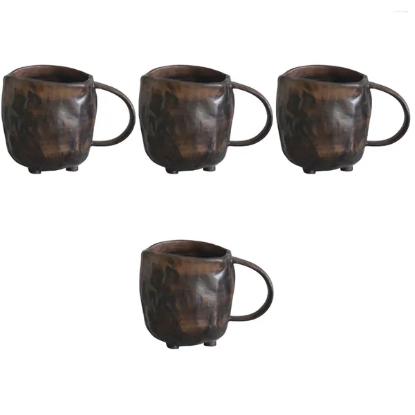 Tassen Untertassen 4 Stcs Retro -Trinkgläser Vintage Becher zusammenklappbarer Wasser Tasse Kaffee Dekorative Stoare