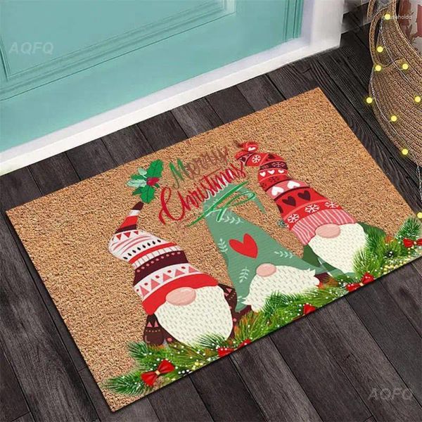 Teppiche Weihnachtskrayat -Veranda Teppich Matte Tür Innen im Freien im Freien Türte Teppich