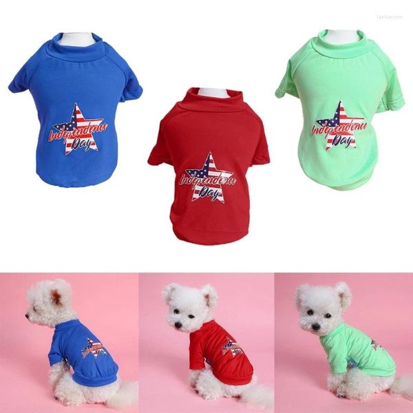 Собачья одежда для любимой собаки одежда мягкие милые футболки в день независимости