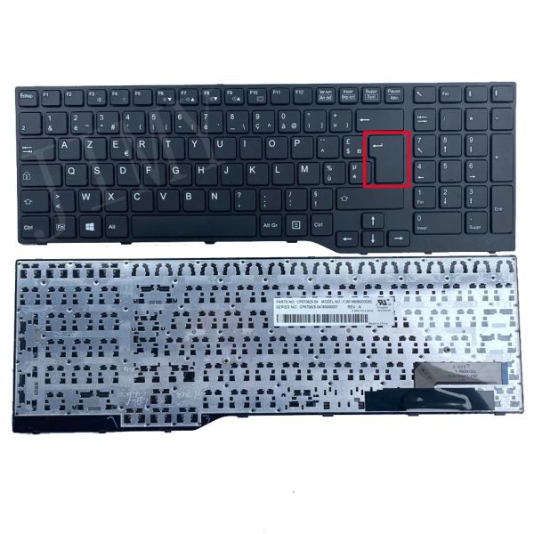 Klavyeler Fransız Azerty Dizüstü Bilgisayar Fujistu E754 Yaşam Kitabı E753 E756 E554 E556 CP67082603 FR Düzeni Siyah/Gümüş Çerçeve