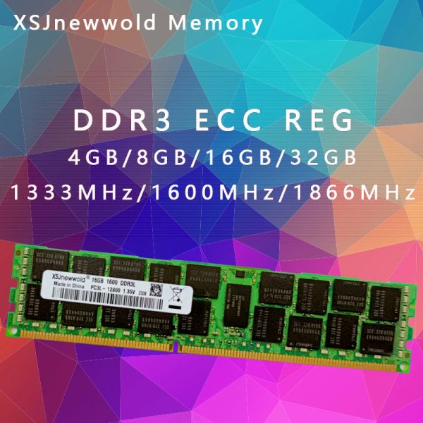 RAMS XSJNEWWOLD 8GB DDR3 1333MHZ 1600MHz 1866MHz 8G 1333 1600 1866 REG ECC Server Memory Ram 16GB 16G 32GB 32G X58 X79 2011 4GB 4GECC