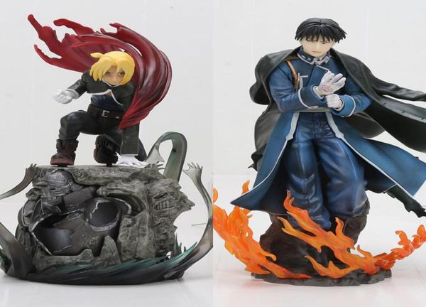 Anime Fullmetal Alchemist Edward Elric Roy Mustang Japonês estátua de estátua Figura Modelo de coleta de brinquedos 1622cm Q05223960185