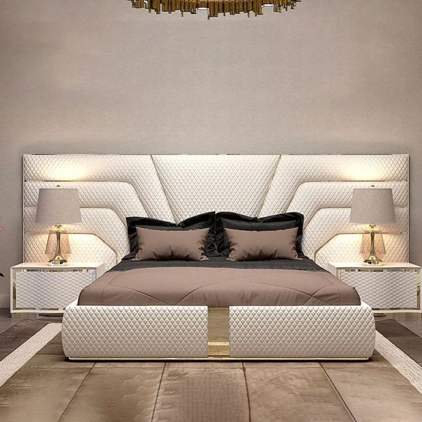 Nuova vendita di lussuoso vendita moderno in pelle moderna cornice matrimoniale per il letto king size ultimo design