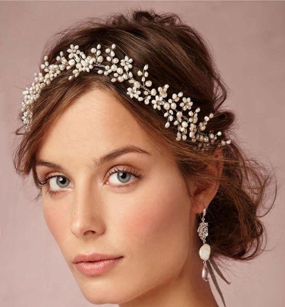 Corone di fiori di cera vintage Tiara da sposa Delicate Wrap della fronte 1920 MACCHIO SPIRENTE CAPELLI COMBILI COMBILI COMPIONI CON PERRA C9948633