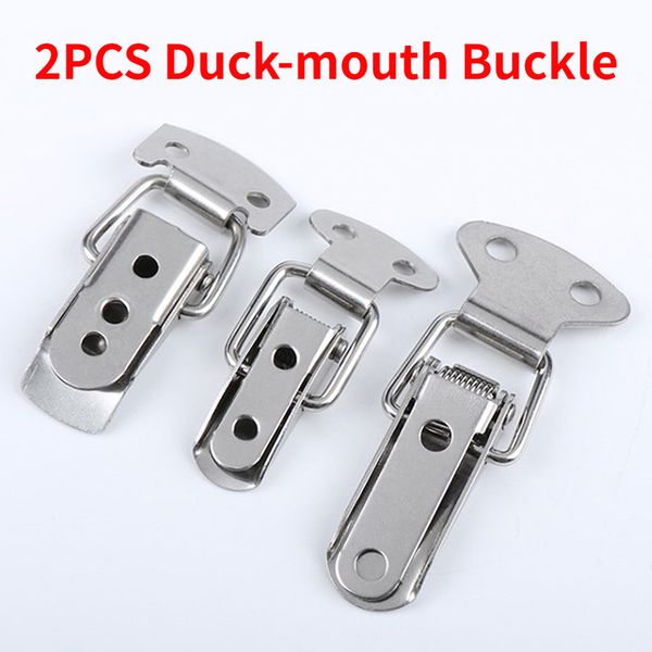 Neuankömmlinge 2pcs Silver Enten-Mund Schnalle Vintage Mini Lock Chest Box Geschenk Koffer Hülle Schnallen umschalten HaSp Latch Catch Clamp