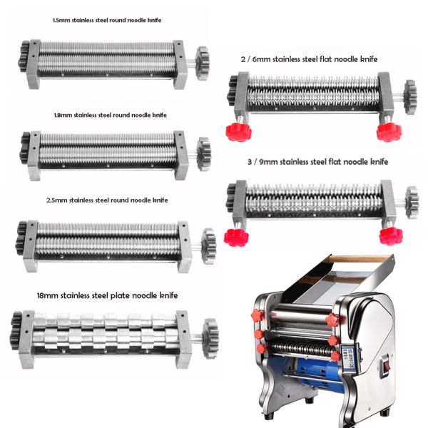 Macher Elektrische Nudel Pressmaschine Ersatzteile Pasta Schnittwalzen Accessoires Edelstahlschneider Flachmesser rundes Messer FKM