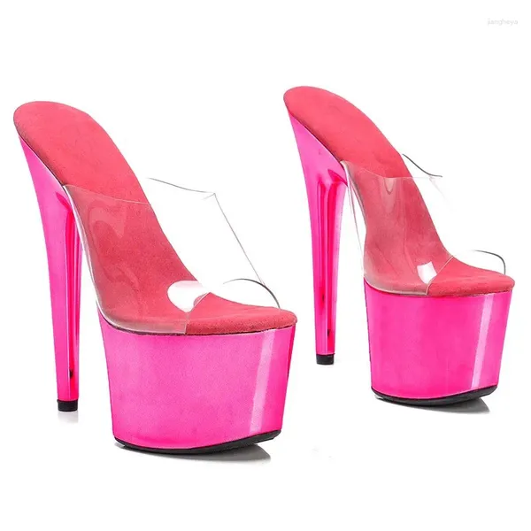 Танцевальная обувь Laijianjinxia PVC Uppre Color High Heel Slippers 17 см /7 дюймов сексуальной модели шоу и танцы с шестом 003