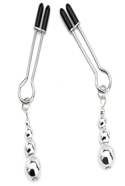 Clip per capezzoli in metallo Clips Ring Bell Torture Slave BDSM Bondage Restrizione del giocattolo sexy per le donne Coppia Game8550616