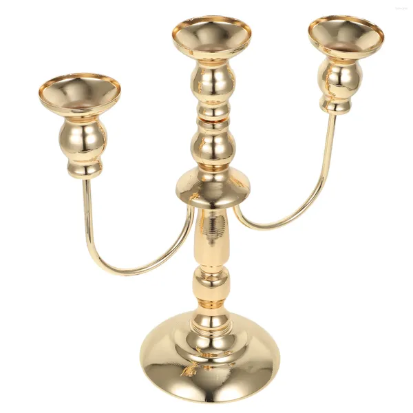 Titulares de vela Suporte cônico Candlestick Table Gold Decor Decorações de metal Decorações de chá em casa Luz de pilar cônico decorativo