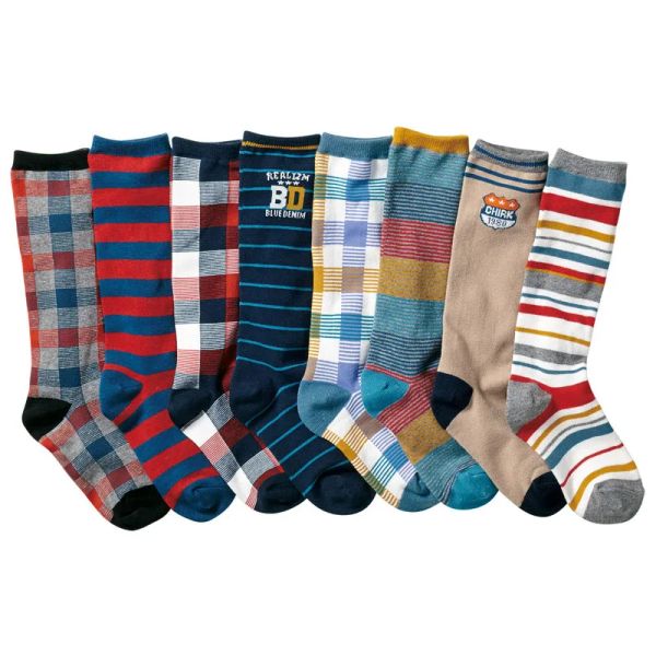 Socken 8 Paare/Los 412 Jahre Kinder kniehohe Socken für Jungen Cartoon Tube Socken Sportstil hoher Qualität