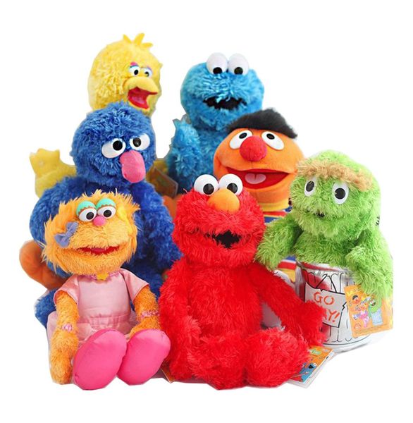 Karikatür Anime Susam Sokağı Elmo Kurabiye Grover Zoe Ernie Big Bird Noel Doğum Günü Partisi Doldurulmuş Peluş Oyuncak Hediyeleri LJ20081093316