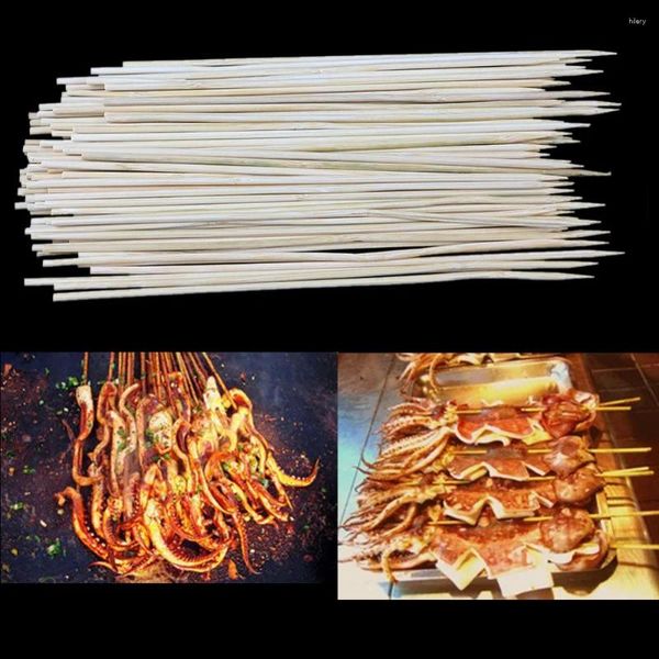 Strumenti 30cmx2,5 mm 200pcs/lotto naturale in legno BAMBOO BBQ Schiaccia barbecue shish kabob bastoncini