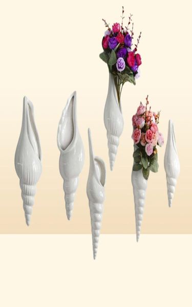 Vasi 3 tipi moderni guscio di mare bianco moderno conchiglia conchiglie muro di fiori appeso arredamento per la casa sfondo del soggiorno decorato5523115