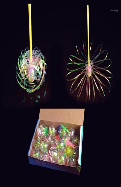 Serba di mandrino scintillante giocattolo magico divertente straordinario ruota colorato a forma di bolle Glow Stick giocattoli per regali per bambini MF99915374182