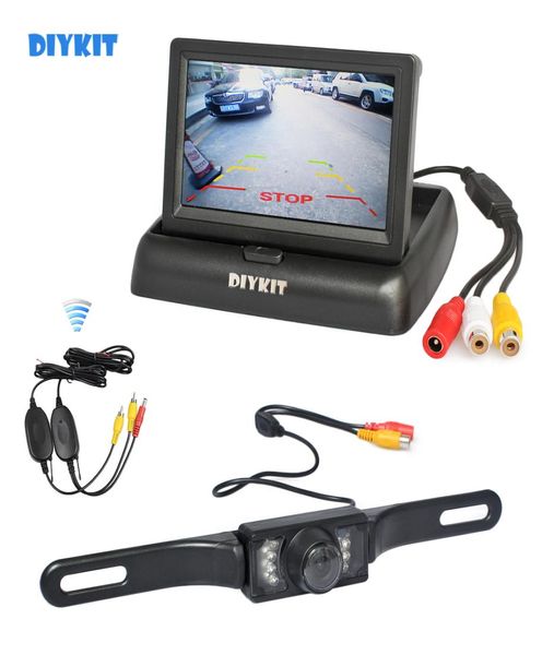 Diykit wireless da 43 pollici kit di telecamera per auto inversione di automobile con il monitoraggio dell'auto display LCD Sistema di parcheggio per telecamera posteriore HD 7612135 7612135