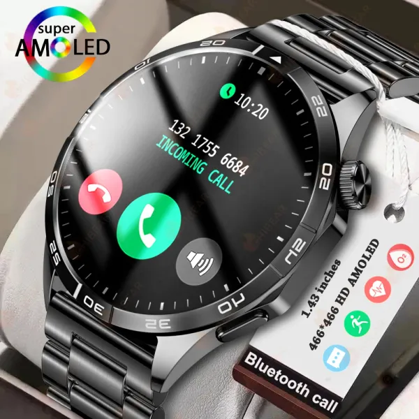 Смотреть Bluetooth Call Smart Watch Men Compass для Huawei Watch 4 1,43 дюйма AMOLED 466*466 HD Screen Man SmartWatch Women GPS Tracker