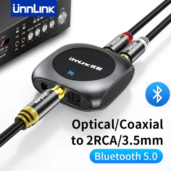 Adaptador Unnlink DAC Converter Audio Digital para Adaptador Analog Bluetooth 5.0 Spdif coaxial óptico para RCA 3,5mm Jack Audio amplificador