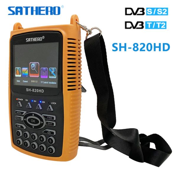 Finder SATHERO SH820HD DVBS2 DVBT2 Combo Digital Signal Signal Finder Messgeräte Unterstützung CCTV 3,5 Zoll HD TFT LCD -Bildschirm 8PSK 32APSK VS 810HD