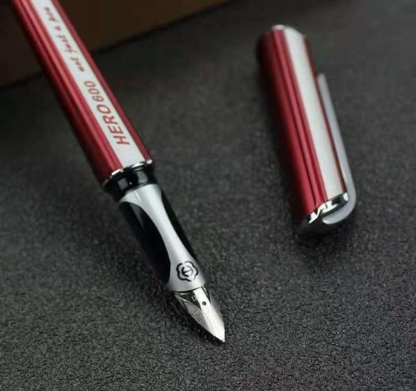 Kahraman 600 Çeşme Kalem Metal Mürekkep Kalemi İnce Nib Silver Cap Stationery Ofis Okul Malzemeleri İş Yazma Pens6502316