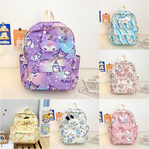 Novo bolsa escolar, desenho animado de anime, Merlot e Lomi Fashion Casual Bag, mochila feminina e infantil, bolsa de estudante de grande capacidade