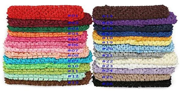 50pcslot Baby Girl039S Bandas de cabeça de crochê de crochê Bandas de cabelo elásticas Acessórios DIY para Flor ou Bows8449452