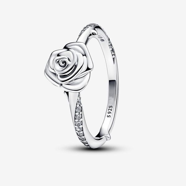 100% 925 rosa in argento sterling in anello di fioritura per anelli da matrimonio da donna Accessori per il fidanzamento della moda