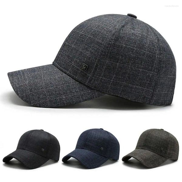 Ball Caps Plaid Print Cotton Baseball Casual Esportes ao ar livre Chapéus de pai Capinho de caminhão Menino Mulheres