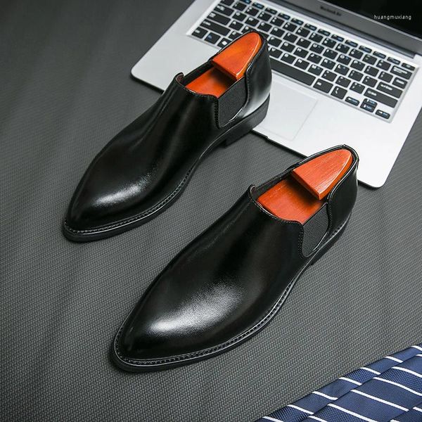 Sapatos casuais couro para homens negócios homem formal