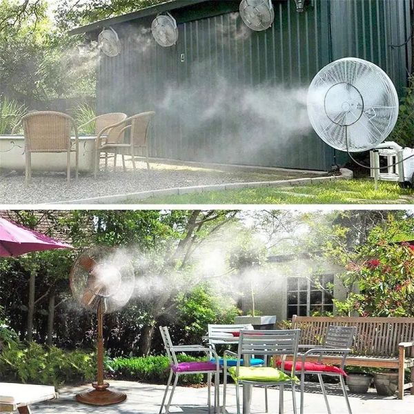 Sistema di nebulizzazione del patio di raffreddamento esterno ventola ventola di raffreddamento acqua giardino giardino giardino patio spray fogger di nebulizzazione a nebbia forniture