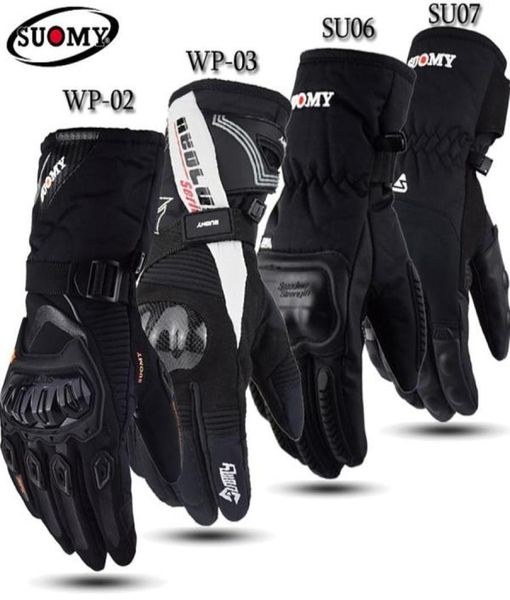 Luvas de motocicletas suomia homens 100 luvas de moto à prova d'água à prova d'água de moto de inverno Touch Screen Gant Moto Guantes Motorbike Lloves2194081458