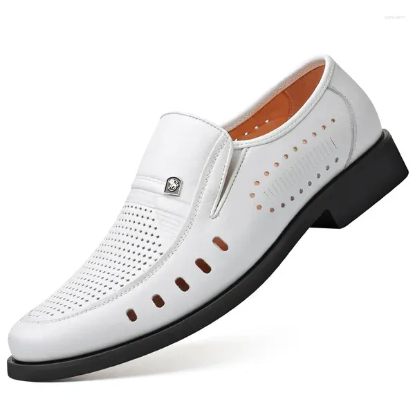 Sapatos casuais 2024 Spring Summer Men Brogues Brogues Genuine Mens Brand Brand Male calçado preto KA4499