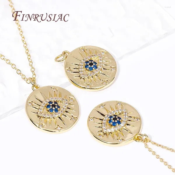 Anhänger Halskette Mode böse blaue Augen Halskette Frau 18K Gold plattiert Türkisch für Frauen Gothic Chokers Geschenke Accessoires