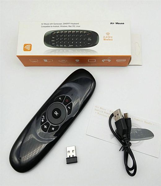 1PCS C120 Air Mouse 24G Mini -teclado sem fio Mini Mouse do mouse sem fio Teclado para laptop e definir a TV TV Box3317278