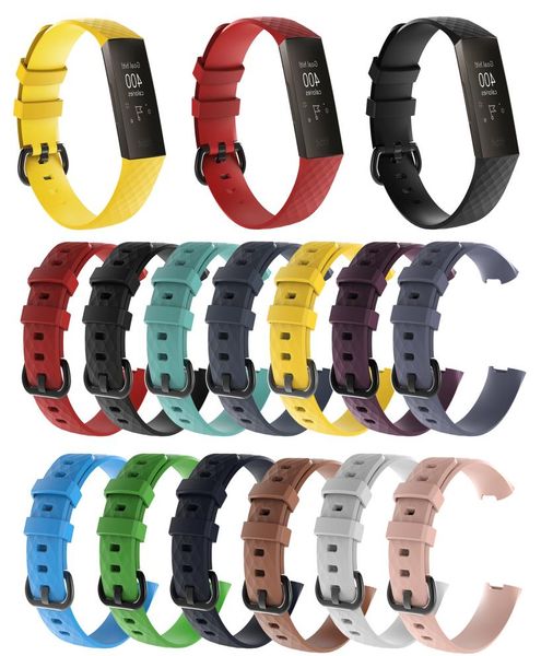 Cinturino a banda di orologi in silicone per Fitbit Charge 3 Fitness Activity Tracker Smartwatch Stipt Band Sports Strap8516604