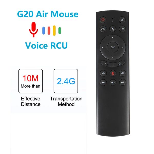 Caixa G20 Controle de voz 2.4g sem fio Air Fly Mouse Teclado Motion Sensing Mini Controle remoto para Android TV Box PC