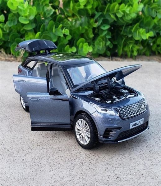 132 escala de liga diecast liga metal Modelo de carro SUV de luxo para range rover velar coleção de veículos offroad modelo brinquedos de sondagem LJ3372316