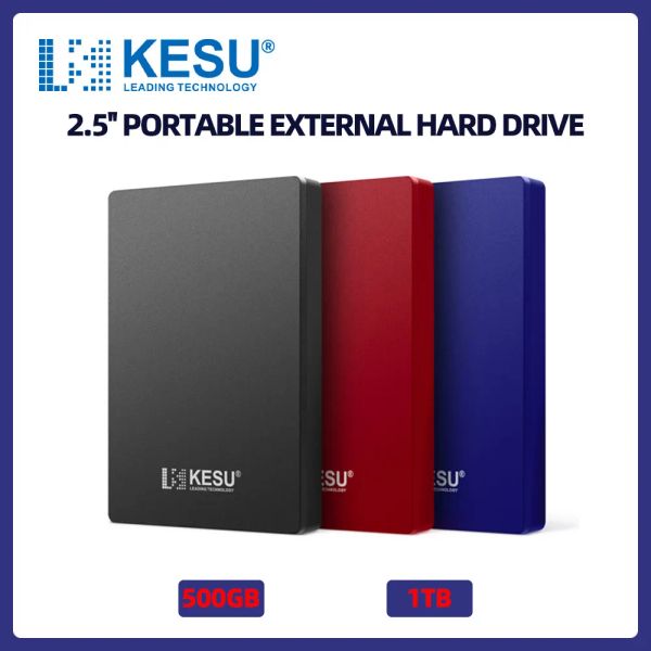 Drives Kesu HDD 2,5 polegadas portátil disco rígido externo 500 GB 1TB USB3.0 Storage Compatível para PC Mac Desktop MacBook