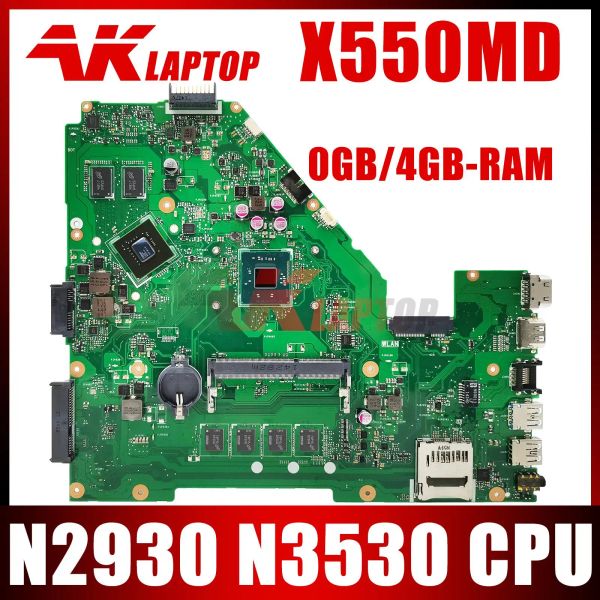 Материнская плата X550MD Оригинальная ноутбука Mainboard N2930 N3530 CPU 4GB 0GB RAM для ASUS X550MD X550MJ X552M Y582M Motherboard ноутбука K550M
