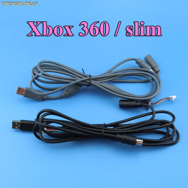 Kablolar 10pcs Gri 4p Kablolu Kontrolör Arayüz Kablosu Xbox360 / Xbox 360 İnce USB Kablo Kablosu Kurşun Kablosu Adaptör Hat Konektörü