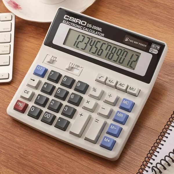 Calcolatori Nuovo calcolatore multifunzionale DS200ML con chiavi di grandi dimensioni e calcolatore a 12 cifre di alimentazione a doppia alimentazione per studenti e contabili