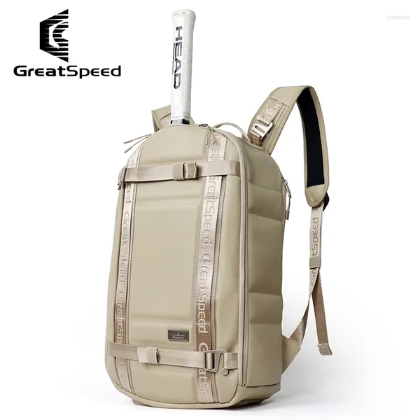 Bolsas ao ar livre Original Greatspeed 2024 Tennis Backpack Backpack 2-Pack Khaki Badminton Padel Squash Bag adultos adolescente tenis esportes ombro