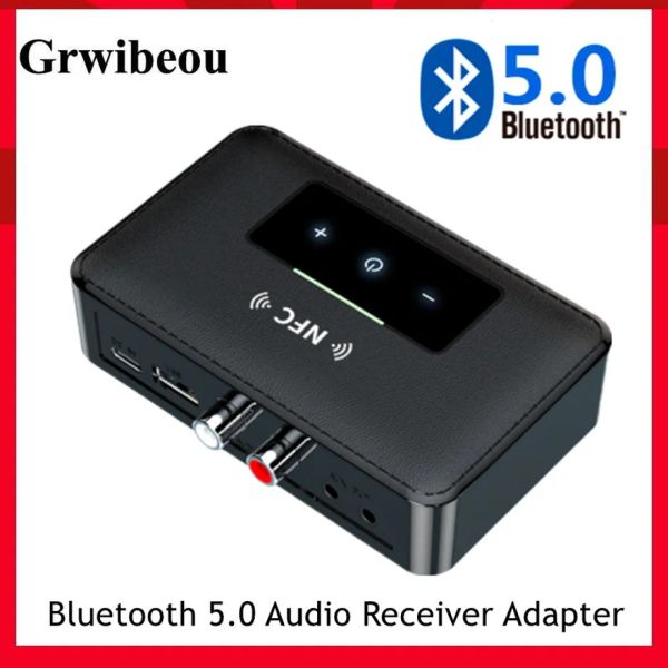 Adaptörler/Donlar Grwibeou Bluetooth 5.0 Ses Alıcı Adaptörü 3.5mm RCA AUX Çıktı Kablosuz Bluetooth AUX amplifikatör hoparlör için stereo reseptör