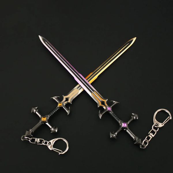 Blade quebrada de 17cm do rei arruinado King Valorant Keychains Game Periférico Metal Katana Model Acessórios Keychain Gifts Toys Boys