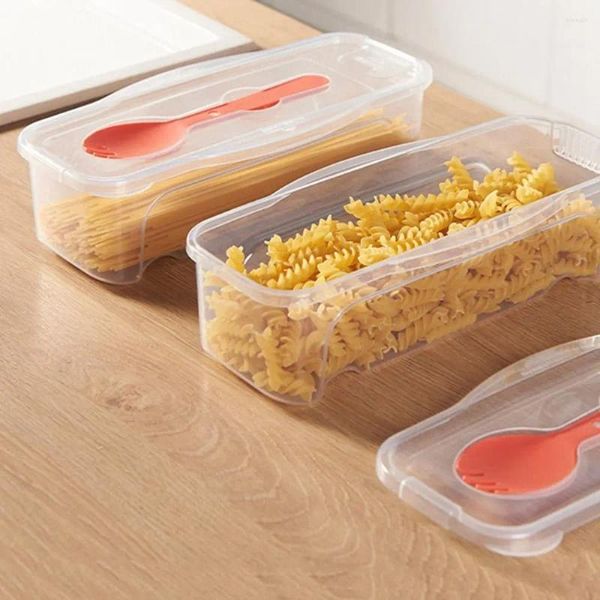 Garrafas de armazenamento Transparent Plástico Microondas Pasta Recipientes de Espaguete Caixa de Cozinha Durável Gadget de Cozinha Durável