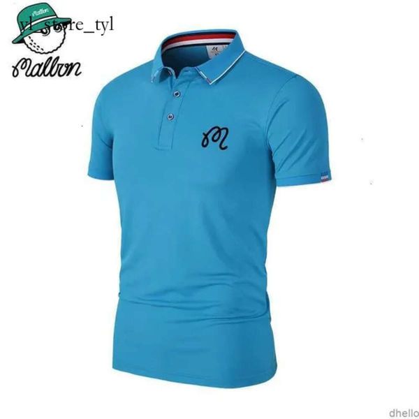 Designer de camiseta malbon malbon coreano para homens de verão Golfe de secagem rápida camisa de pólo com esporte e mangas curtas casuais Tees de pólo 9541