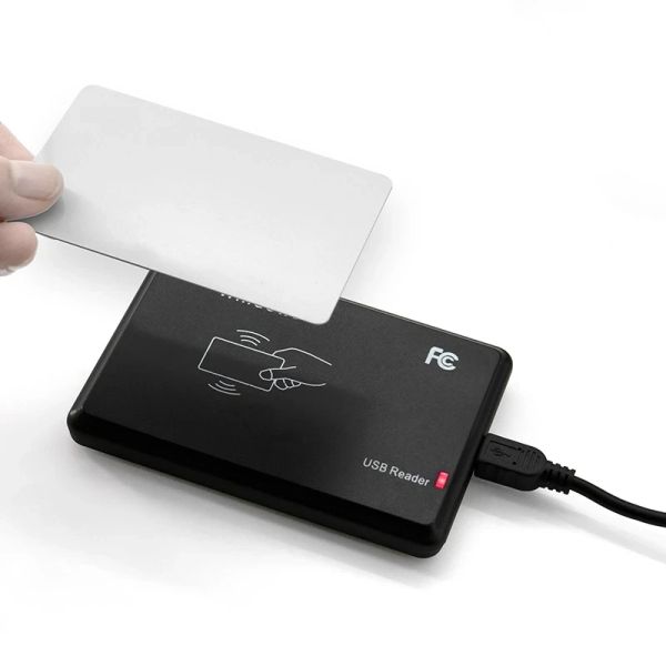 Keychains RFID Reader Porta USB 13.56MHz IC Chave de cartão inteligente Chave de cartões Somente leitor LED Machine Suporte