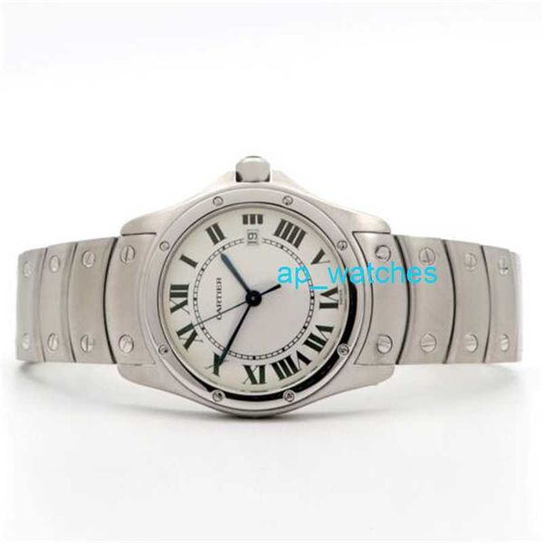 CT Wristwatch Luxury Watch Carters Santos Ronde Cougar Médio 30mm Dial Branco Quartz W20027K1 FUN2J