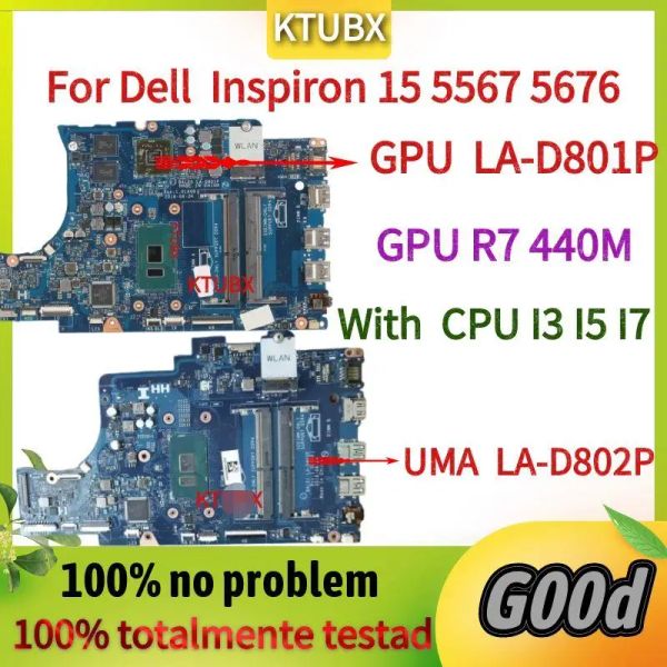 Motherboard LAD801P LAD802P, per Dell Inspiron 155567 5567 Laptop Motherboard.BAL20, CN02PVGT 02PVGT, con I5 I7 CPU R7, M445, GPU