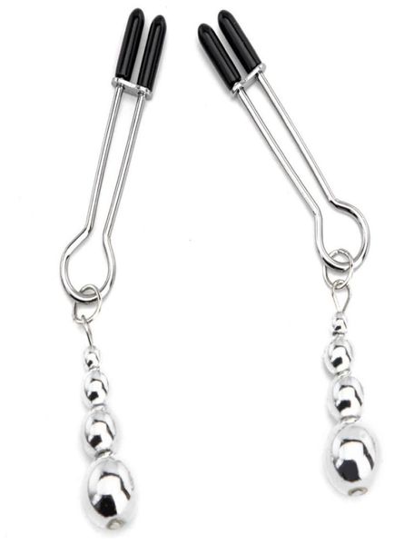 Clip per capezzoli in metallo Clips Ring Bell Torture Slave BDSM Bondage Reteint Toying Sexy for Women Couple Gioco 7508821