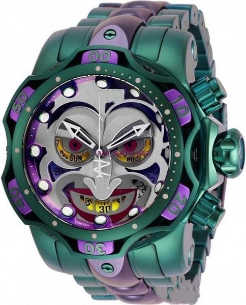 138 Reserve Modello 26790 DC Comics Joker Venom Limited Edition Swiss Quartz Orologio Chronograp Silicone Belt Quartz Orologi9681023